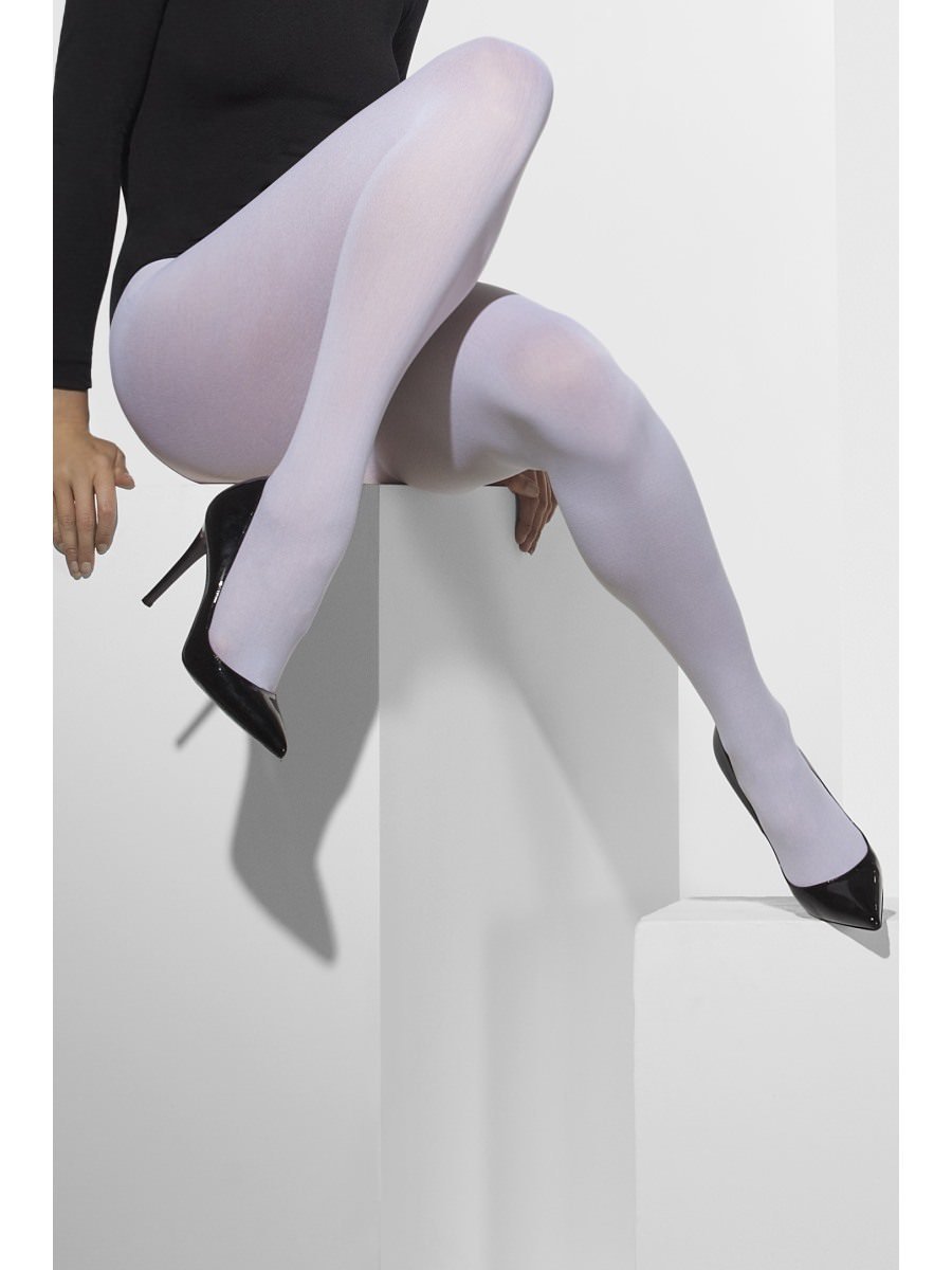  Opaque Tights/White : Home & Kitchen